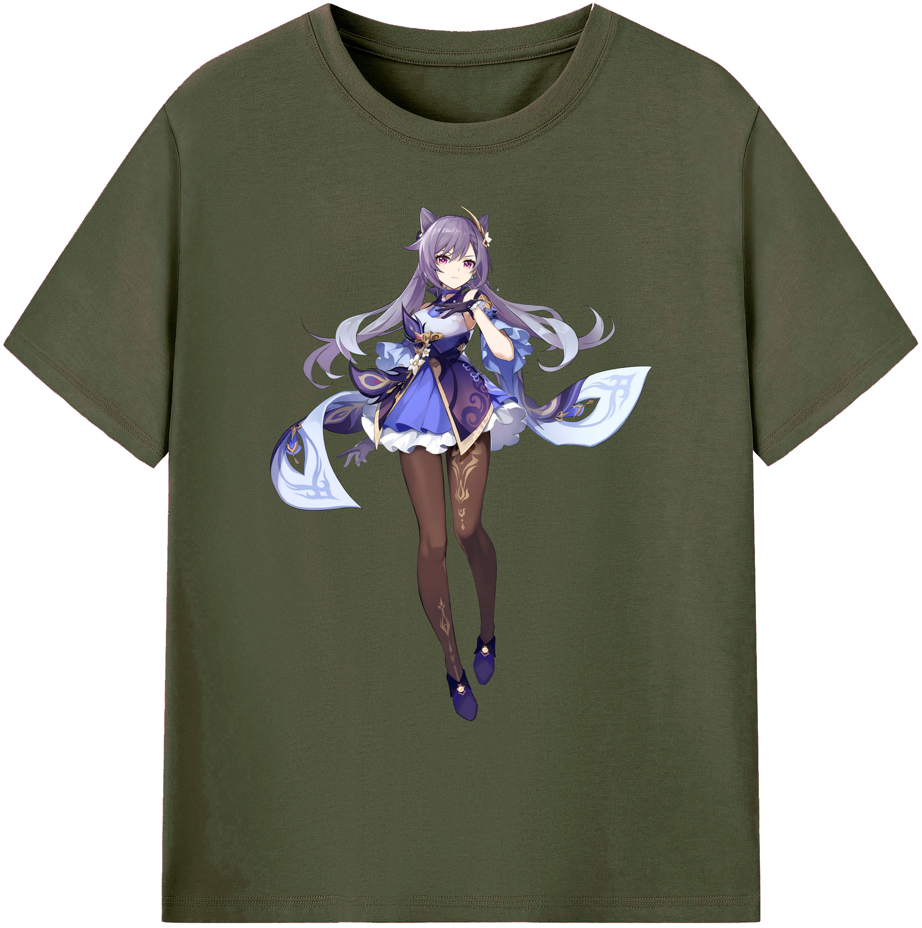 げんし神 刻晴 こくせい genshin Kokusei 綿100％ メンズ半袖Tシャツ｜肌触りやわらか＆通気性
